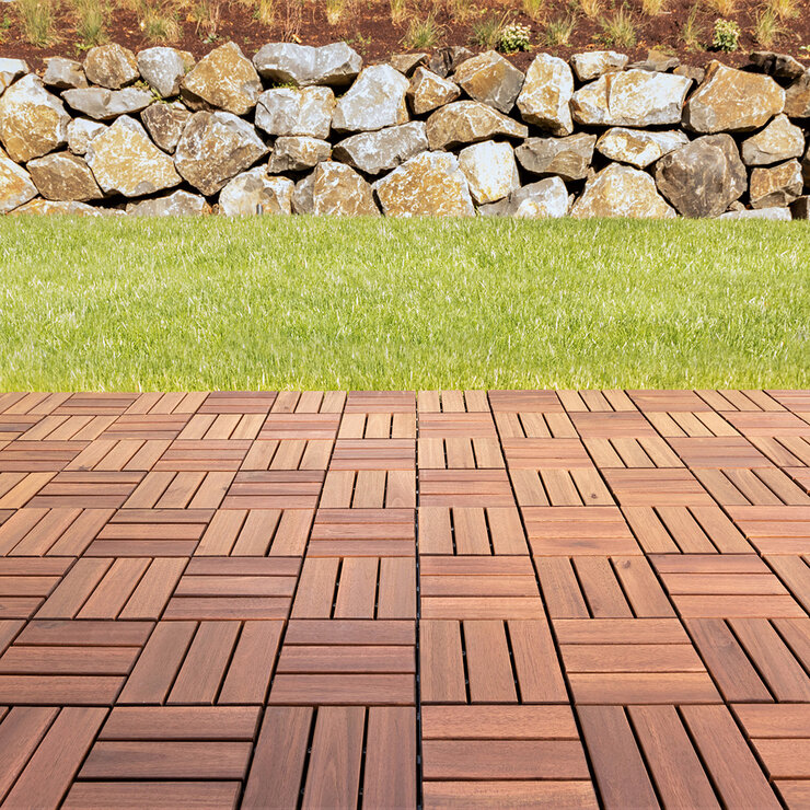 Hanie Design, Piso de Madera para Exterior, Color Café — Imagen 3 de 4