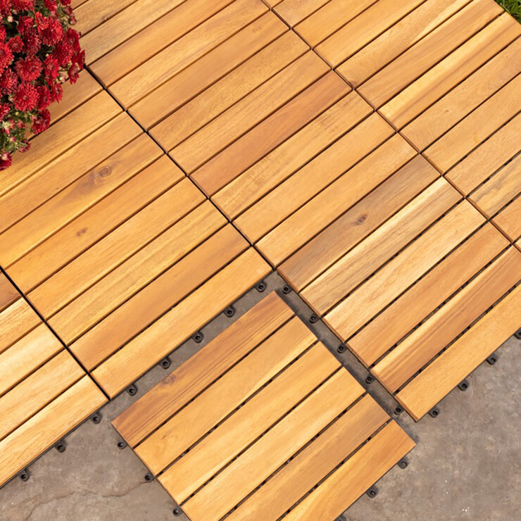 Hanie Design, Piso de Madera Vertical para Exterior, Color Natural — Imagen 1 de 4