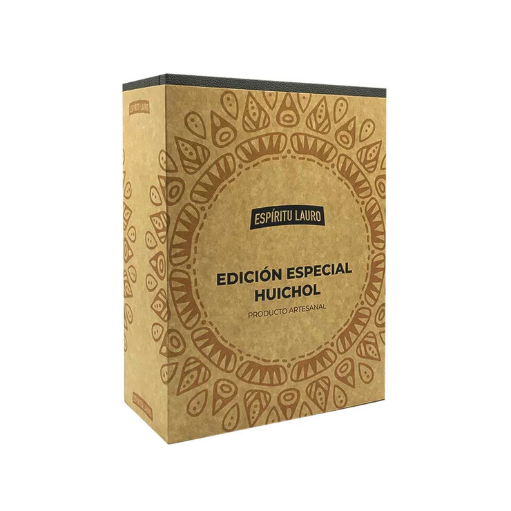 Mezcal Espíritu Lauro Estuche Piñuelas Arte Huichol 2 de 200ml — Imagen 2 de 3
