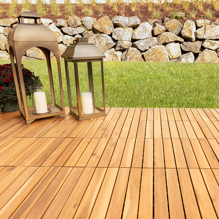 Hanie Design, Piso de Madera Vertical para Exterior, Color Natural — Imagen 3 de 4