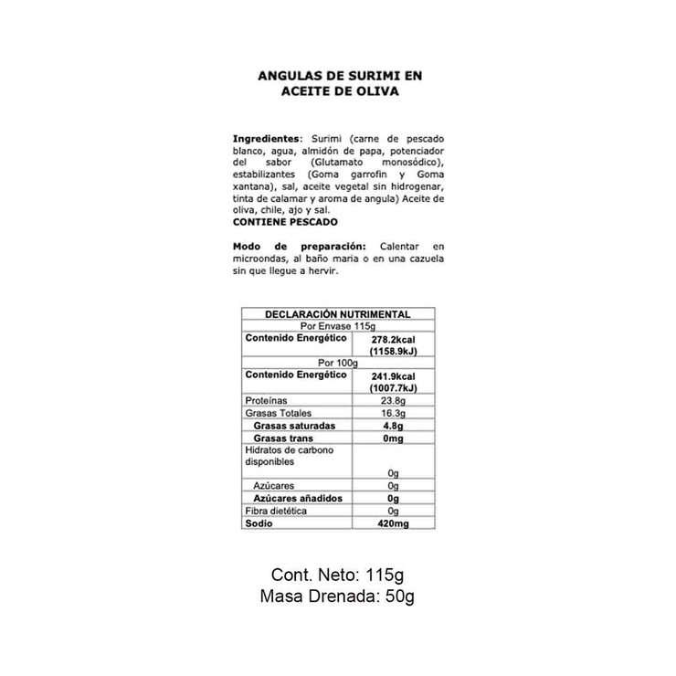Antiqua Angulas de Surimi en Aceite de Oliva 12 piezas — Imagen 2 de 3