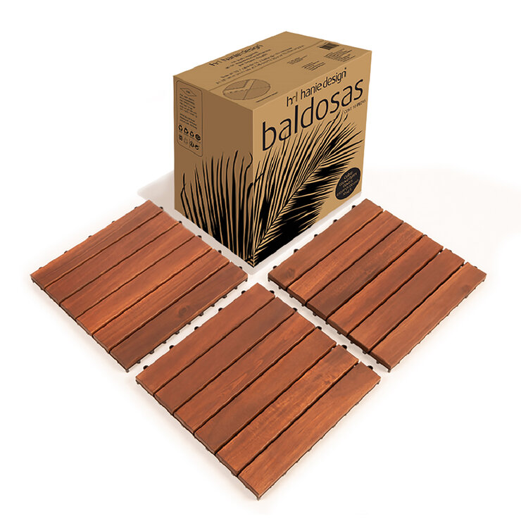 Hanie Design, Piso Vertical de Madera para Exterior, Color Café — Imagen 2 de 4