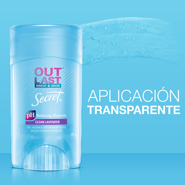 Secret Antitranspirante en Gel Outlast Lavender Invisible 6 pzas de 45 g — Imagen 4 de 4