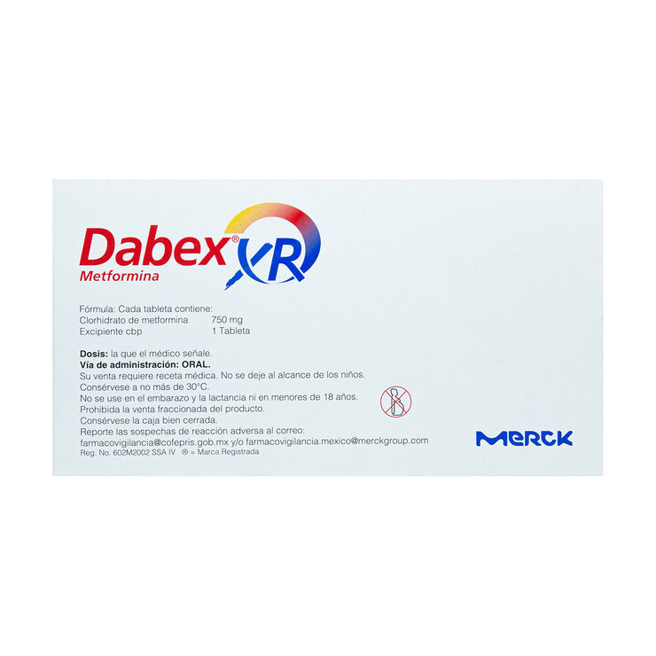 Dabex XR 750 mg 60 Tabletas — Imagen 3 de 4