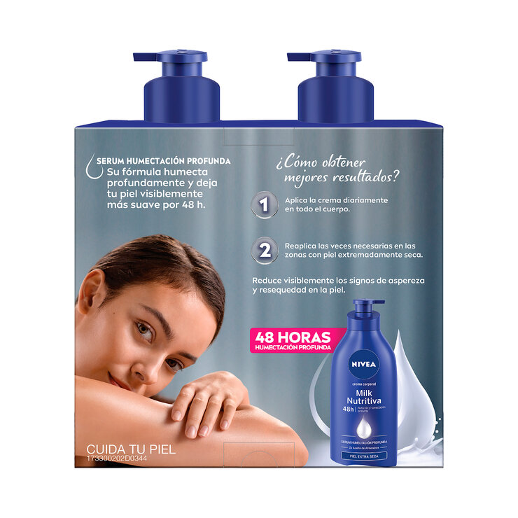 Nivea Body Milk Crema Corporal 2 pzs de 1L + 75 ml — Imagen 3 de 3