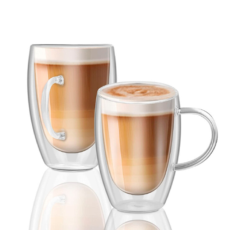 Top Choice Juego de 2 Tazas de Doble Pared de Vidrio de 400ml — Imagen 2 de 3