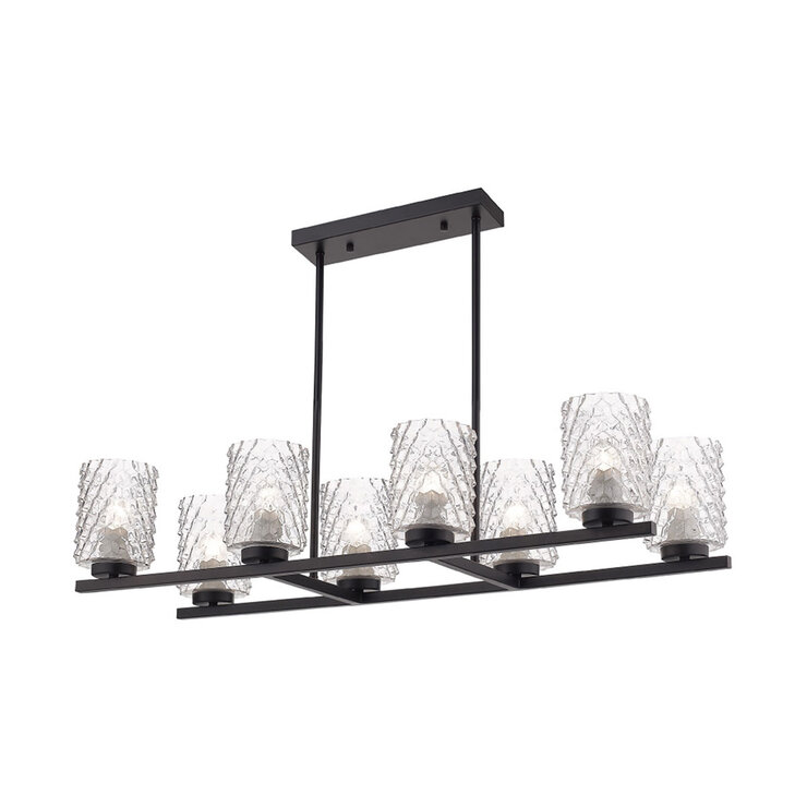 Tecnolite, Lámpara Colgante con Acabado Color Negro y Pantallas de Cristal Transparente — Imagen 1 de 4