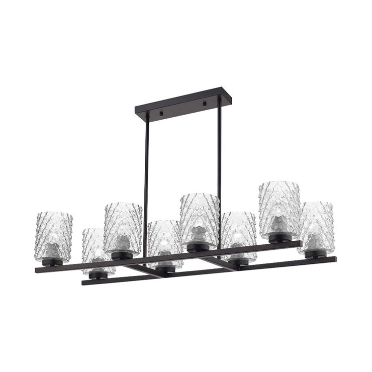 Tecnolite, Lámpara Colgante con Acabado Color Negro y Pantallas de Cristal Transparente — Imagen 4 de 4