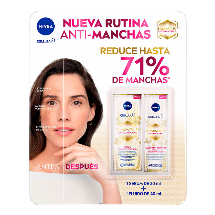 Nivea Luminous Rutina Antimanchas Serum 30 ml y Fluido 40 ml — Imagen 1 de 3