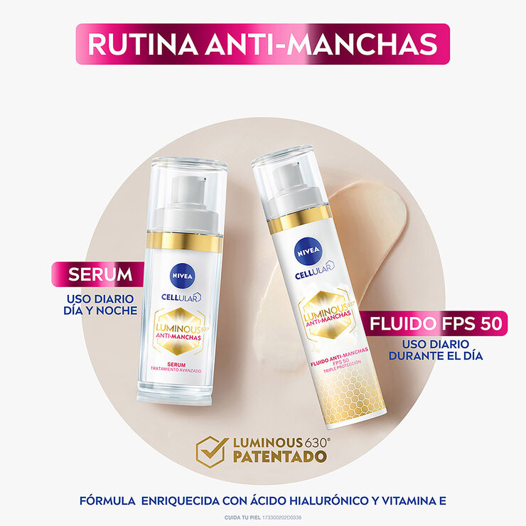 Nivea Luminous Rutina Antimanchas Serum 30 ml y Fluido 40 ml — Imagen 2 de 3