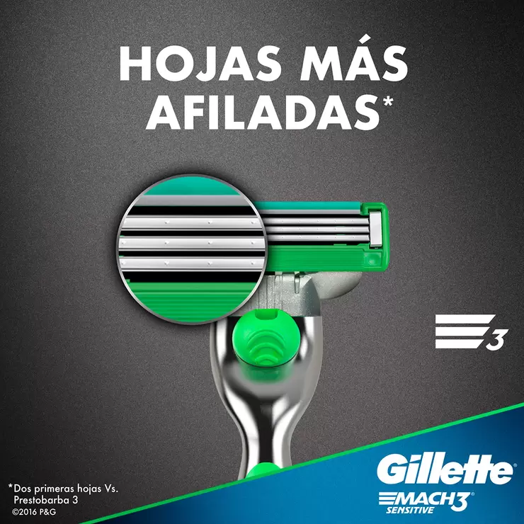Gillette Mach 3 Rastrillo con Crema para Afeitar y 12 Cartuchos — Imagen 2 de 4