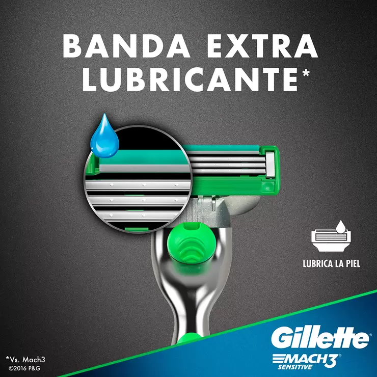 Gillette Mach 3 Rastrillo con Crema para Afeitar y 12 Cartuchos — Imagen 3 de 4