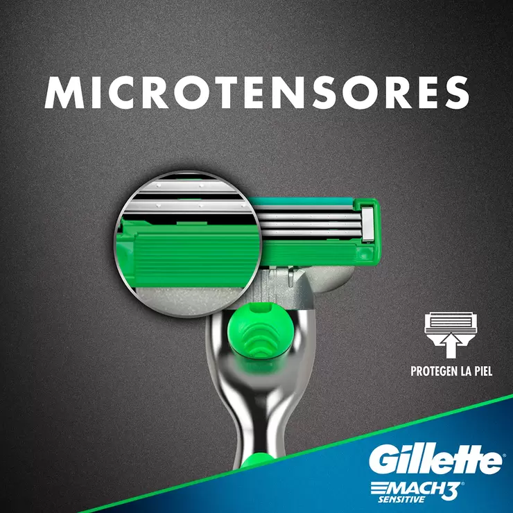 Gillette Mach 3 Rastrillo con Crema para Afeitar y 12 Cartuchos — Imagen 4 de 4
