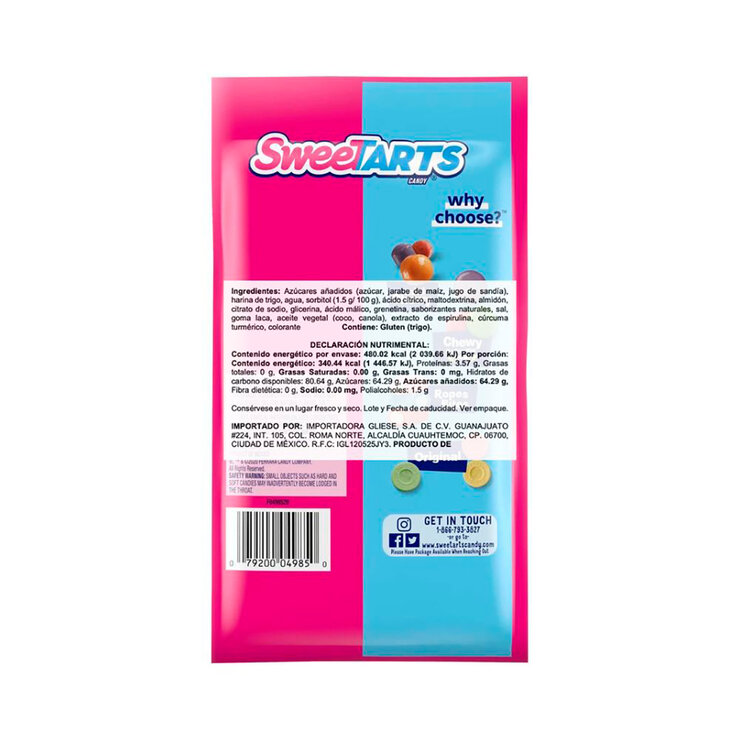 Sweetarts Caramelos Suaves Sabor Sandía 141 g — Imagen 2 de 3