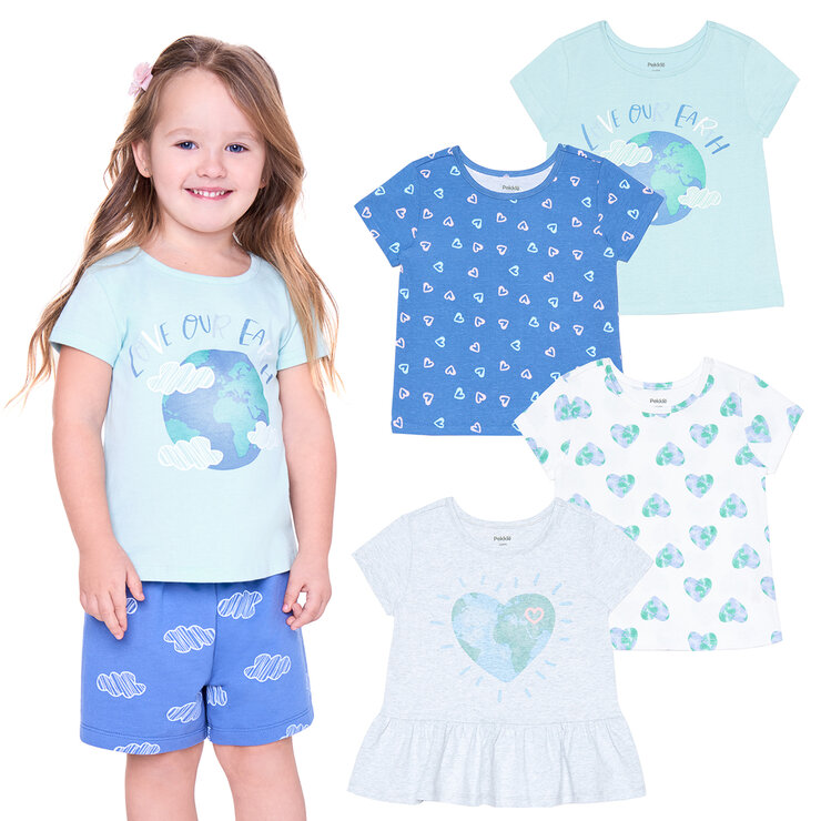 Pekkle Playera 4 piezas para Niños o Niñas Varias Tallas y Colores — Imagen 2 de 4