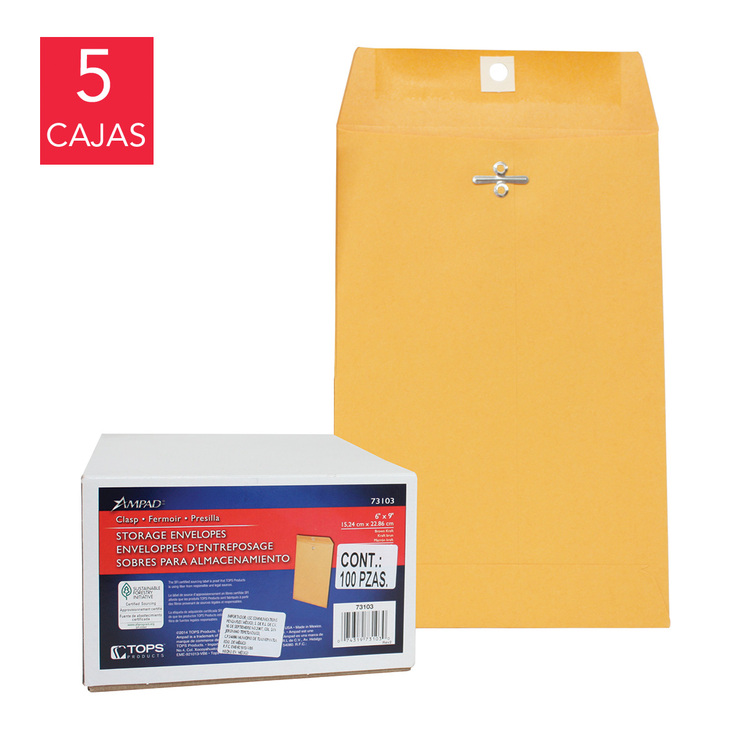 Ampad sobre tipo bolsa con broche tamaño esquela amarillo — Imagen 1 de 3