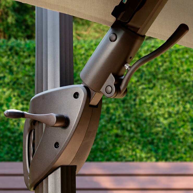 Seasons Sentry, Sombrilla de 3.04 m con Base y Luz LED Solar — Imagen 3 de 4
