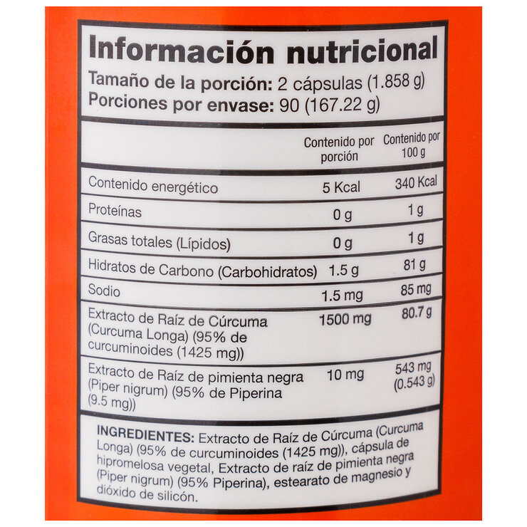 Qunol Turmeric 180 cápsulas de 1500 mg — Imagen 3 de 3