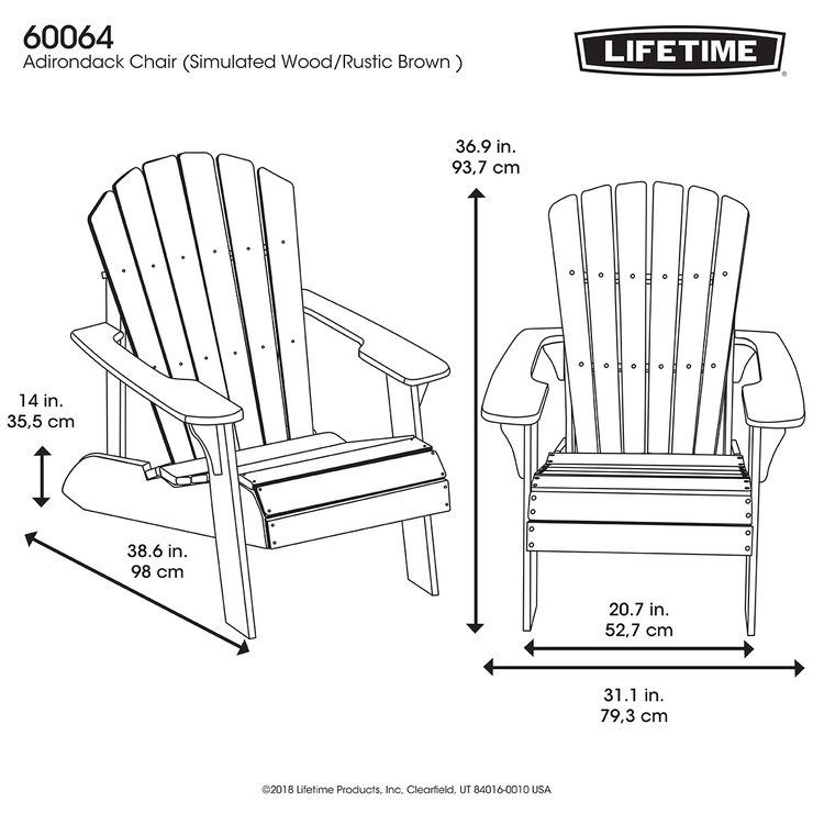 Lifetime silla Adirondack para exterior — Imagen 3 de 4