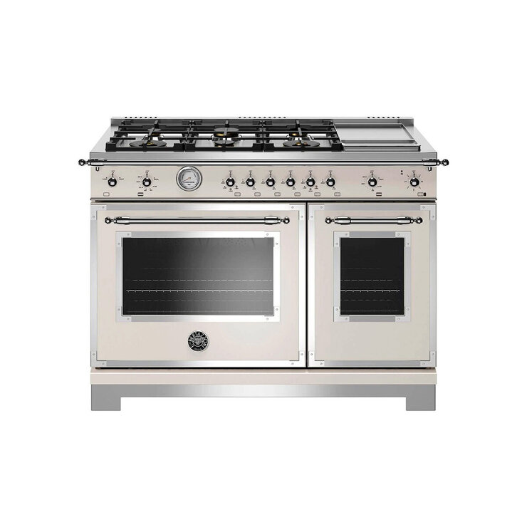 Estufa de Gas 48" con 6 quemadores, 2 hornos y plancha eléctrica Bertazzoni — Imagen 1 de 4