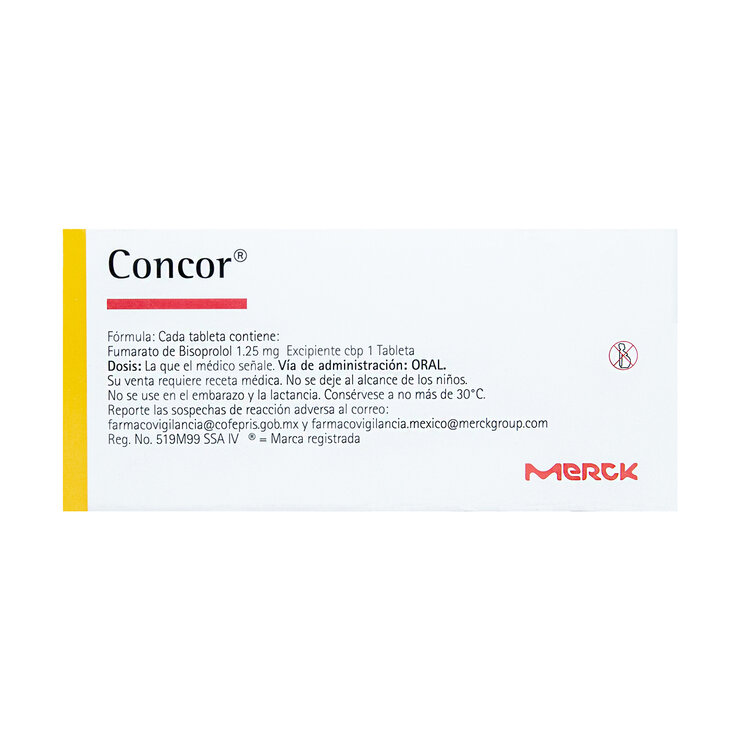 Concor 1.25 mg 30 Tabletas — Imagen 3 de 4
