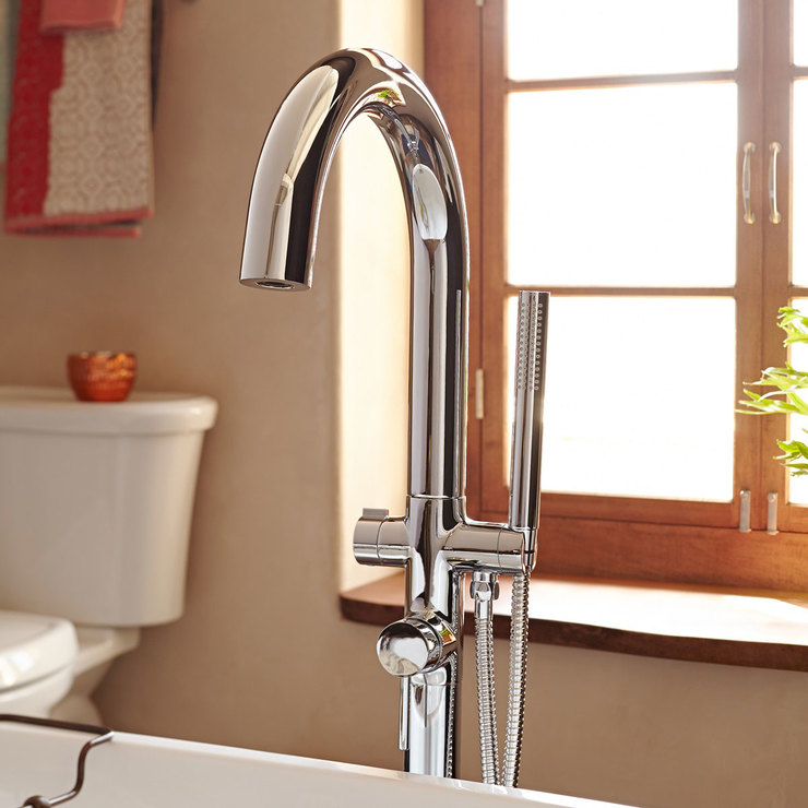 American Standard, Monomando Alto para Tina a Piso con Regadera Manual Serin — Imagen 1 de 4