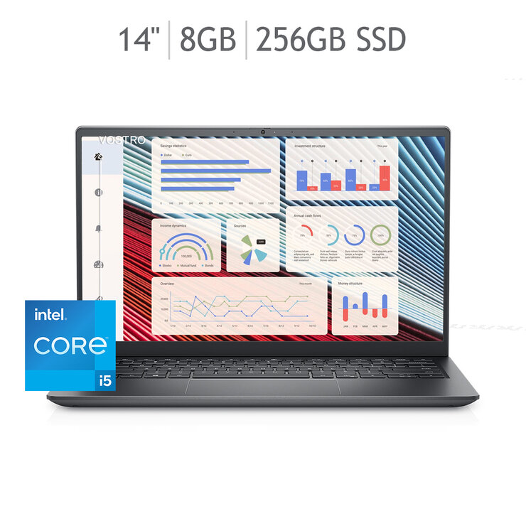 Laptop Vostro 11th Gen Intel® Core™ i5-11320H 8 GB, 1 x 8 GB, DDR4, 3200 MHz NVIDIA® GeForce® MX450 with 2GB GDDR5 graphics memory — Imagen 1 de 4