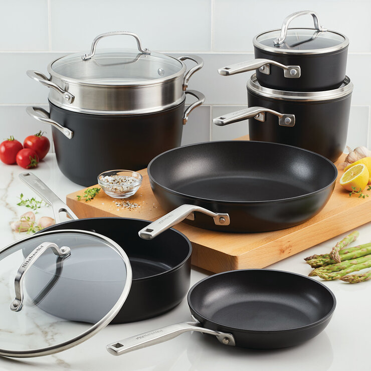 KitchenAid Batería de Cocina Anodizada de 11 piezas — Imagen 1 de 4