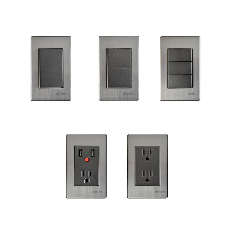 Alfelec, Set de 5 Placas Armadas - Silver Dark — Imagen 1 de 2