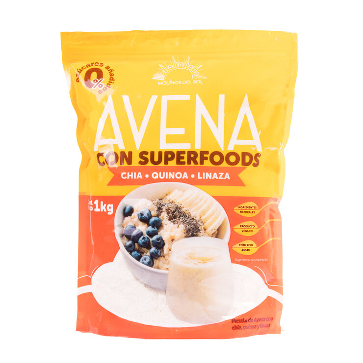 Molinos Del Sol Avena con Super Foods Chía-Quinoa-Linaza 1 kg — Imagen 1 de 3