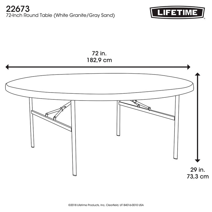 Lifetime Mesas Plegables Redondas 1.82m Color Blanco 12 Piezas con Carro Transportador — Imagen 2 de 4