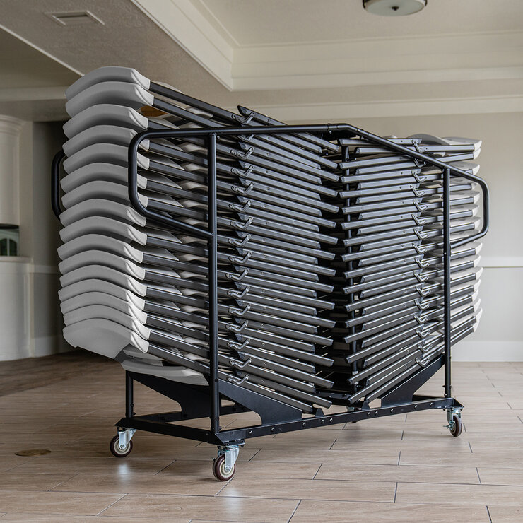 Lifetime Sillas Plegables Color Blanco 32 Piezas con Carro Transportador — Imagen 2 de 4