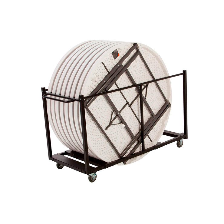 Lifetime Mesas Plegables Redondas 1.82m Color Blanco 12 Piezas con Carro Transportador — Imagen 4 de 4