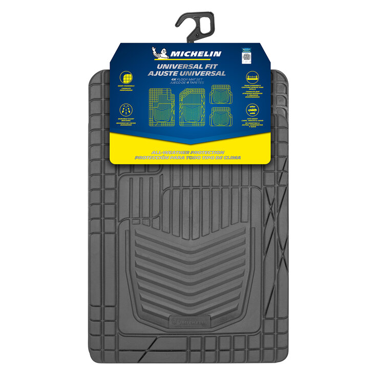 Michelin Tapete Universal de Hule Gris Para Automóvil 4 Piezas