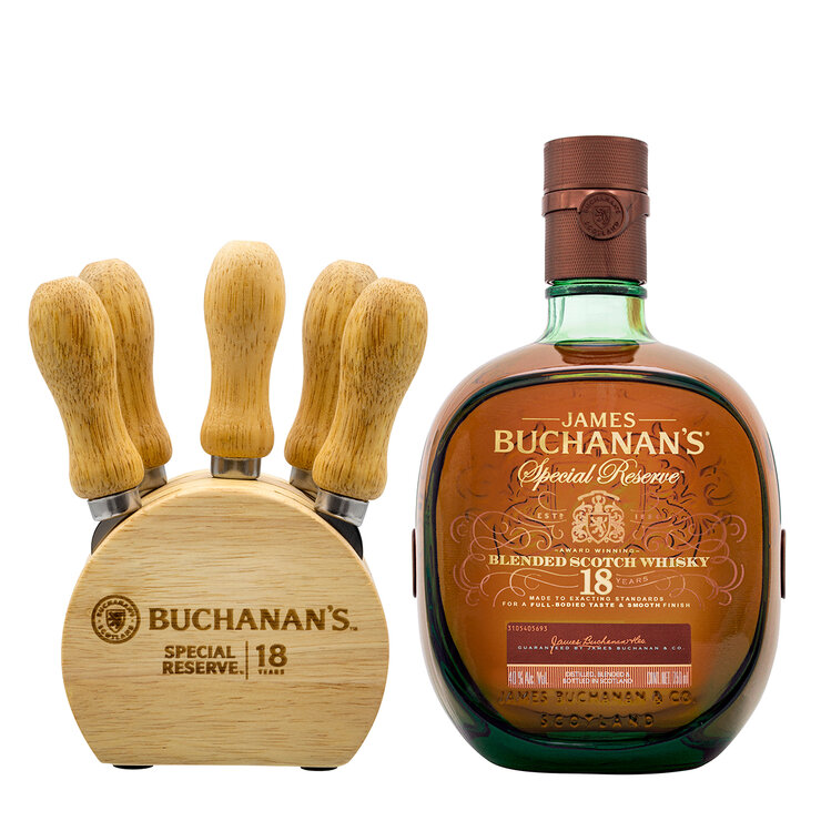 Whisky Buchanan's 18 Special Reserve 750 ml + Set de Cuchillos para Quesos — Imagen 1 de 3