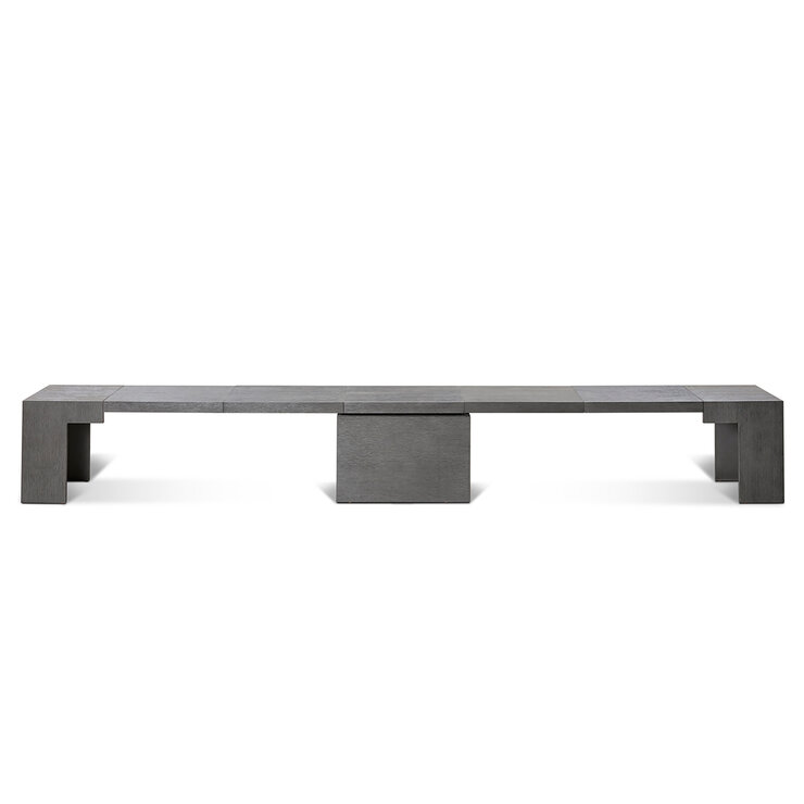 Transformer Table, Banco de Mesa de Comedor Extendible, 1 a 6 puestos, 100% Madera, Color Gris — Imagen 2 de 3