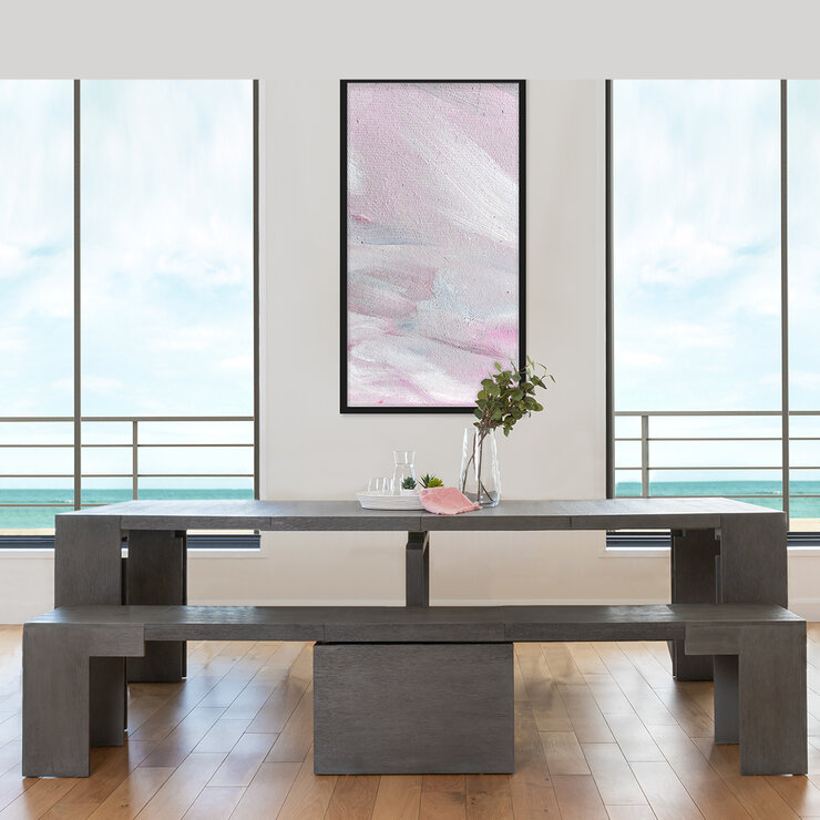 Transformer Table, Set de Comedor Expandible, Capacidad de hasta 12 Personas, 100% Madera, Color Gris — Imagen 2 de 4