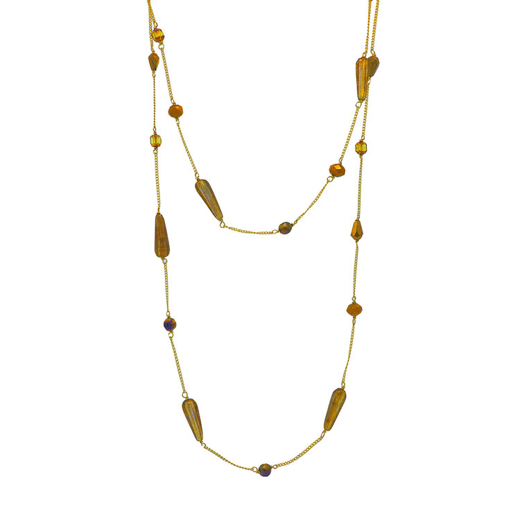 HFM2 Joyería, Collar Extra Largo con Piedras Semipreciosas en Varios Colores — Imagen 4 de 4