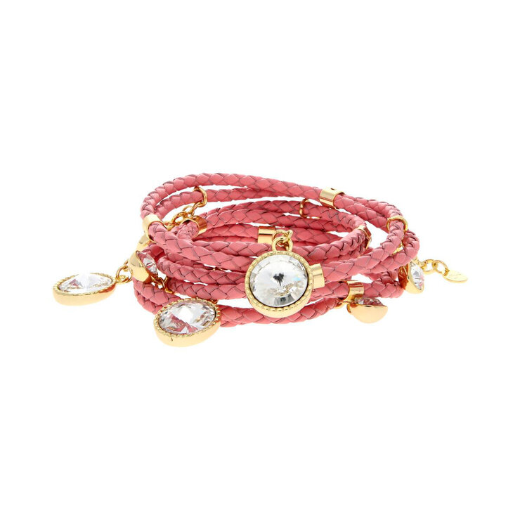 Mayfer, Pulsera de Piel, Colección Praga, con Cristales Austríacos, en Varios Colores — Imagen 4 de 4
