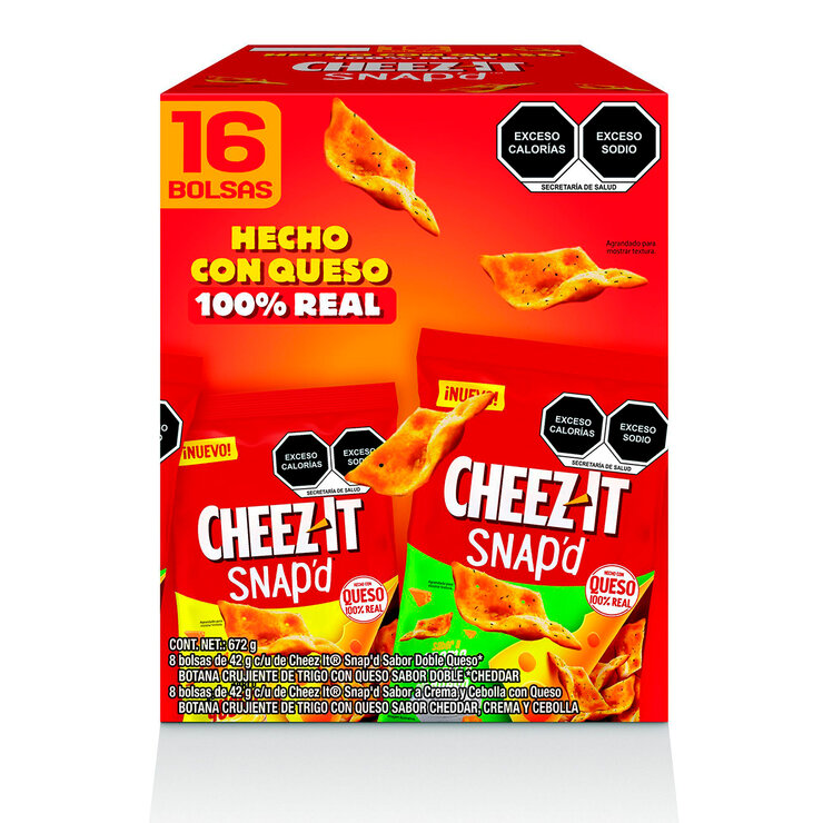 Cheez-It Botana Crujiente de Trigo con Queso 16 pzas de 42 g — Imagen 1 de 3