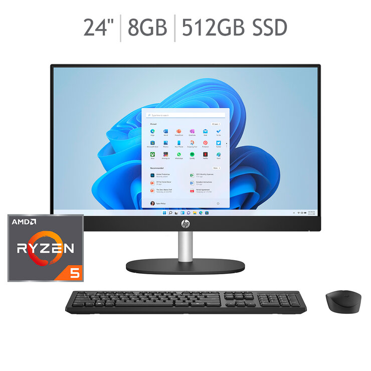 HP All-in-One 24", AMD Ryzen™ 5 8GB RAM, 512GB SSD — Imagen 1 de 4