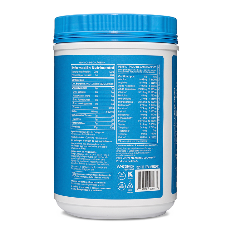 Péptidos de Colágeno, Vital Proteins, 680g — Imagen 2 de 3
