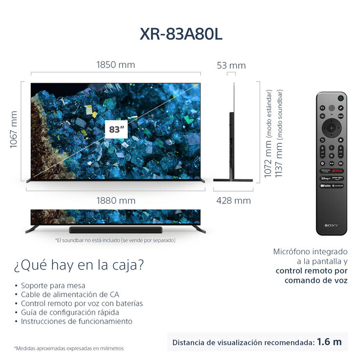Sony Pantalla 83" OLED 4k UHD Smart TV — Imagen 2 de 4