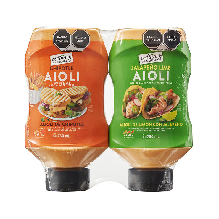 Culinary Treasures Aioli de Chipotle y Jalapeño Limón 2 piezas de 750 ml — Imagen 1 de 2