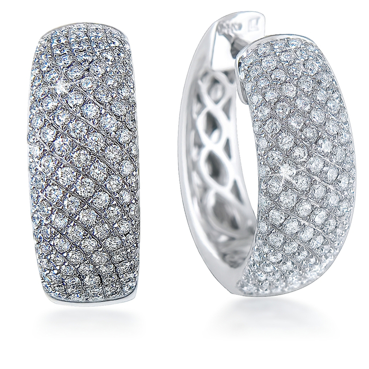 1.45ctw, Arracadas de Diamantes, Corte Redondo Brillante, Oro Blanco de 14kt — Imagen 2 de 2
