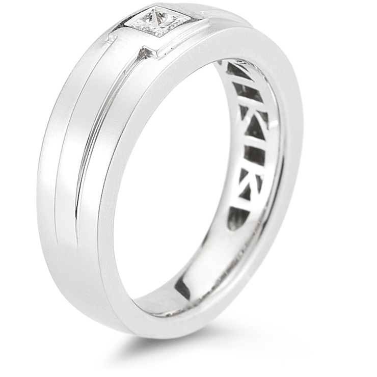 R27023 14KW PC .23CT MENS DIAMONDS RING — Imagen 2 de 3