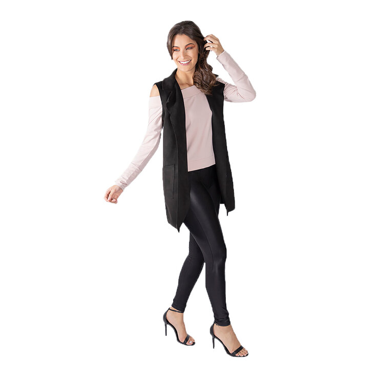 Shyla Chaleco Suelto, de Suede, Color Negro para Dama — Imagen 1 de 2