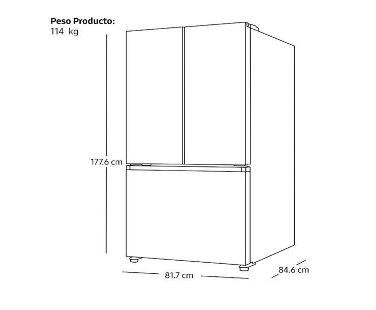 Samsung Refrigerador 25'  French Door — Imagen 3 de 4
