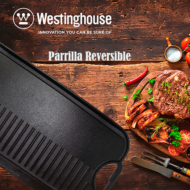 Parrilla Grill Reversible de Hierro Fundido  50 cm x 25 cm, Westinghouse — Imagen 3 de 4