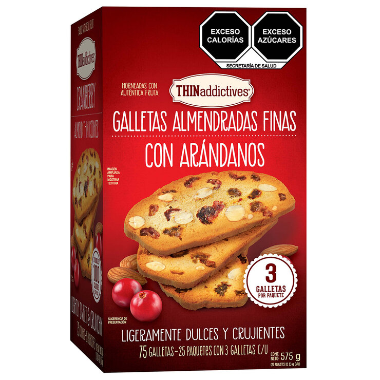 Thinaddictives Galletas Almendradas con Arándanos 25 pzas de 23 g — Imagen 2 de 3